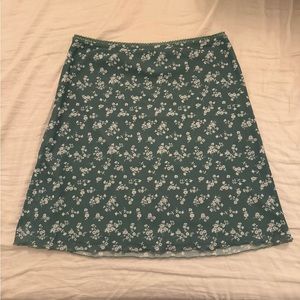 Princess Polly Green Flower Mini Skirt